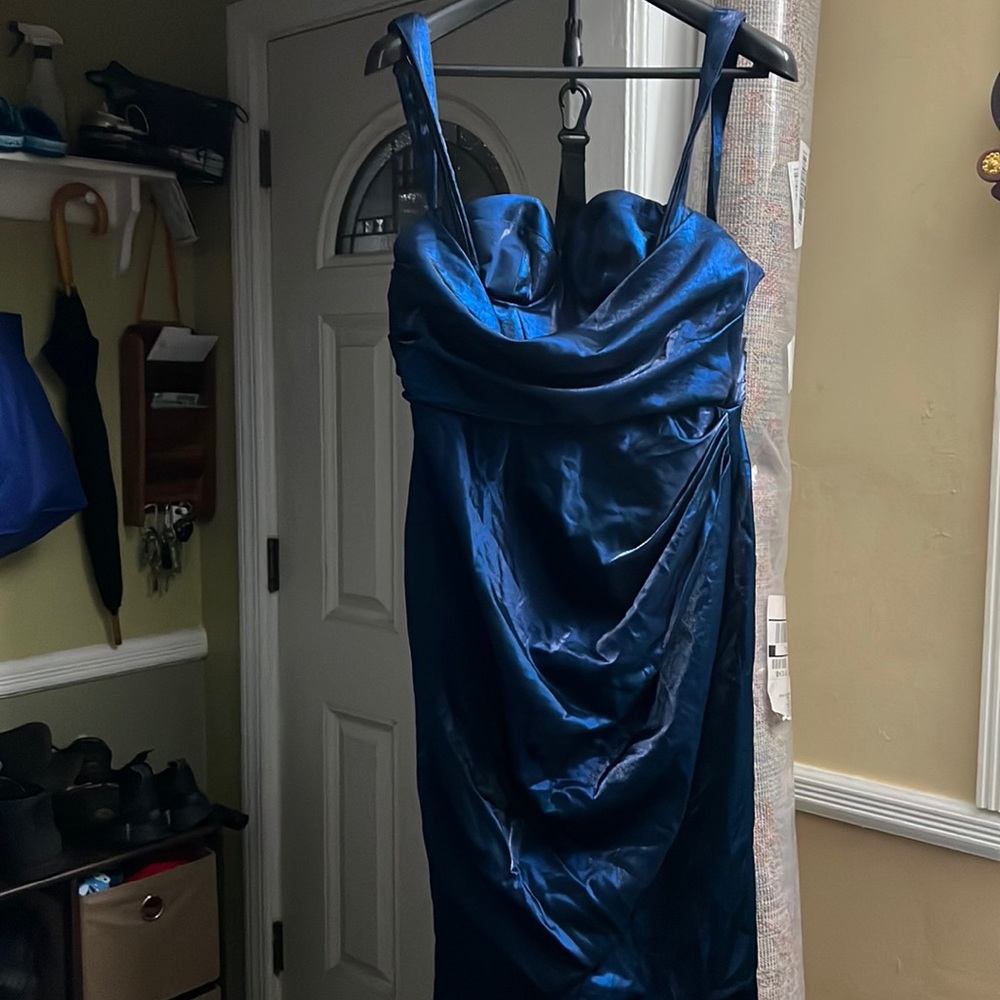 House Of CB Metallic Navy Loulou dress- Large